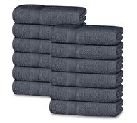 Opulent Dreams 100% Egyptian Cotton Towel Sets - Soft, Absorbent, Quick-Dry - Includes Bath Sheets, Bath Towels, Hand Towels, Flannels - Luxuriously Easy to Wash (Grey, Face Towel (Pack of 12))