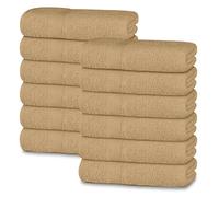 Opulent Dreams 100% Egyptian Cotton Towel Sets - Soft, Absorbent, Quick-Dry - Includes Bath Sheets, Bath Towels, Hand Towels, Flannels - Luxuriously Easy to Wash (Beige, Guest Towel (Pack of 12))
