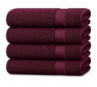 Opulent Dreams Bath Towels Set of 4 - Large 100% Egyptian Cotton Bath Towels 70x135cm, Super Absorbent & Quick Dry, Soft Hotel Quality Towels for Bathroom (Maroon)