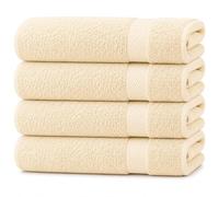 Opulent Dreams Bath Towels Set of 4 - Large 100% Egyptian Cotton Bath Towels 70x135cm, Super Absorbent & Quick Dry, Soft Hotel Quality Towels for Bathroom (Cream)