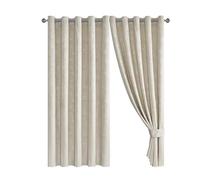 Opulent Dreams Short Curtains for Bedroom Eyelet, 46"x54", 2 Panels - Cream | Room Darkening Window Curtain, 2 Tie Backs 117x138cm Drapes for a Cosy Home - Cream Blackout Curtains - Daisy