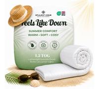 Opulent Home 1.5 Tog Summer Duvet - Hotel Quality Striped Microfibre Quilt, Lightweight & Breathable - Super King