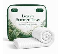 Opulent Home 1.5 Tog Summer Duvet - Lightweight Striped Microfibre, Oeko-Tex Certified, Made In Uk - Super King
