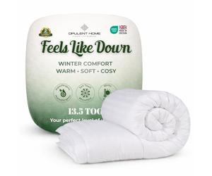 Opulent Home 13.5 Tog Double Duvet 200x200cm - Warm Winter Thick Quilt, Luxury Soft Touch, Hypoallergenic Anti-Allergy Hollowfibre, Hotel Quality, Feels Like Down - Machine Washable and Made in UK
