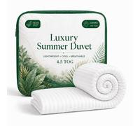 Opulent Home 4.5 Tog Summer Duvet - Lightweight Striped Microfibre, Oeko-Tex Certified, Made In Uk - Single