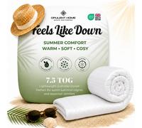 Opulent Home 7.5 Tog Summer Duvet - Hotel Quality Striped Microfibre Quilt, Lightweight & Breathable - Single