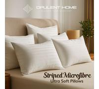 Opulent Home Hotel Quality Ultra Soft Striped Pillow - Anti-Allergy, Soft-Medium Support - Pack Of 2
