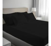 Opulent Home Sherpa Fleece Fitted Sheet - Soft, Plush Bed Sheet with 30cm Deep Elastic Skirt - Supportive, Enhanced Sleep Quality and Durable Bedding for Superior Comfort - Small Double Size, Black