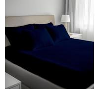 Opulent Home Sherpa Fleece Fitted Sheet - Soft, Plush Bed Sheet with 30cm Deep Elastic Skirt - Supportive, Enhanced Sleep Quality and Durable Bedding for Superior Comfort - Single Size, Navy Blue