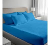Opulent Home Sherpa Fleece Fitted Sheet - Soft, Plush Bed Sheet with 30cm Deep Elastic Skirt - Supportive, Enhanced Sleep Quality and Durable Bedding for Superior Comfort - Single Size, Blue