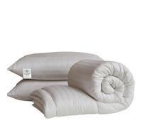 Opulent Home Striped Duvet & Pillow Set - 4.5 Tog Summer Duvet, Lightweight & Breathable, Hypoallergenic, All UK Sizes - Single