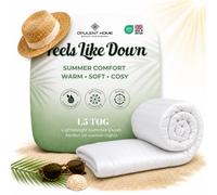 Opulent Home Super King Duvet 1.5 Tog Lightweight Summer Duvet - Anti-Allergy Hypoallergenic Hollowfibre Quilt, OEKO-TEX Certified, Made in UK, Machine Washable, 260 x 220 cm
