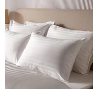 Opulent Home Ultra Soft Striped Pillows - Pack of 2 Medium-Firm Microfibre Pillows for Side Sleepers, Anti-Allergy Hollowfibre Filling, Breathable Hotel Quality & Machine Washable