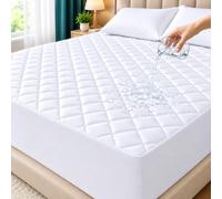 Opulent Living 100% Waterproof Quilted Mattress Protector - Extra Deep (30cm) Fitted Skirt, Breathable, Hypoallergenic, Anti-Dust Mite, Super Absorbent, Washable with TPU Layer (Double (135x190cm))