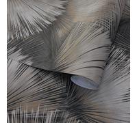 Opulenza Fan Vinyl Wallpaper Charcoal Rasch 659788 Textured Finish Decor