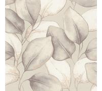 Opulenza Leaf Vinyl Wallpaper Grey Rasch 659856