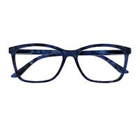 OPULIZE ART Reading Glasses for Women Men - Large Rectangular Frame - Spring Hinges - Blue Tortoiseshell +1.00