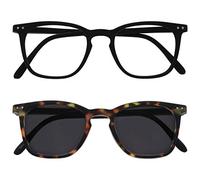 OPULIZE Bex Twin Pack Mens Reading Glasses With Reading Sunglasses Large Matt Black Brown RS64-12 +2.50