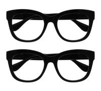 OPULIZE BIG Blue Light Blocking Reading Glasses - Bold Round Fashion Frame - Anti-Glare Anti-Reflective Computer Gaming - 2 Pack - UV & Eyestrain Protection - Black - Mens Womens +1.00
