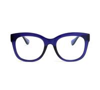 OPULIZE BIG Blue Light Blocking Reading Glasses - Bold Round Fashion Frame - Anti-Glare Anti-Reflective Computer Gaming - UV & Eyestrain Protection - Indigo Blue - Mens Womens +1.50