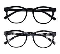 OPULIZE BLU Blue Light Blocking Glasses for Women Men - Value 2 Pack - Cool Round Frame - Anti-Glare Computer and Gaming Eyewear - UV and Eyestrain Protection - Improve Sleep - Black Grey Tortoise