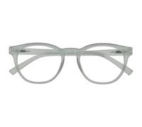 OPULIZE BLU Blue Light Blocking Reading Glasses for Women Men - Cool Round Frame - Anti-Glare Computer and Gaming Eyewear - UV and Eyestrain Protection - Improve Sleep - Ice +3.00