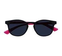 OPULIZE Bop Childrens Sunglasses Cool Round Frame UV400 Protection Protect Eyes Comfort Spring Hinges Black Neon Pink Arms Boys Girls S47-F