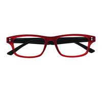 OPULIZE CUE Reading Glasses for Women Men - Vintage Rectangular Designer Frame - Comfort Spring Hinges - Scratch Resistant - Matt Deep Red UVR +2.00