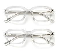 OPULIZE EDG Blue Light Blocking Reading Glasses for Women & Men, Anti-Glare Computer & Gaming Lenses, Vintage Rectangular Frame, UV & Eyestrain Protection, Clear +1.50(Pack of 2 with 2 Pouches)