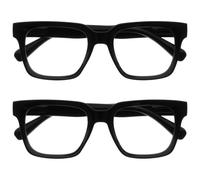 OPULIZE ERA Blue Light Blocking Reading Glasses for Women & Men-Anti-Glare-UV400 Protection-Oversized Frame-Computer and Screen Glasses-Black-+2.00(Pack 2 of with 2 Pouches)