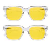 OPULIZE ERA Night Driving Glasses for Women & Men-Anti Reflection,Blue Light Filter, Yellow Polarised Lens, UV400 Protection, Oversized Frame,Safe Driving & Outdoor Glasses(Pack 2 of with 2 Pouches)