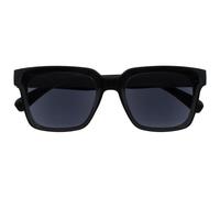 OPULIZE ERA Reading Sunglasses for Men & Women - Black Tinted Lens - Anti-reflective & Anti-Glare - UV400 Protection - Oversized Rectangular Frame - Spring Hinges - Black +2.00