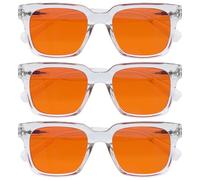 OPULIZE ERA Sleep & Recovery Glasses for Women & Men- Orange Lens- 99.9% Blue Light Blocking- Anti-Reflective & Anti-Glare- UV400 Protection- Oversized Frame- Night Glasses(Pack 3 of with 3 Pouches)