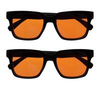 OPULIZE ERA Sleep & Recovery Glasses for Women & Men-Orange Lens-99.9% Blue Light Blocking-Anti-Reflective & Anti-Glare-UV400 Protection-Oversized Frame-Night Glasses(Pack 2 of with 2 Pouches)