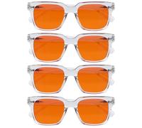 OPULIZE ERA Sleep & Recovery Glasses for Women & Men- Orange Lens- 99.9% Blue Light Blocking- Anti-Reflective & Anti-Glare- UV400 Protection- Oversized Frame- Night Glasses(Pack 4 of with 4 Pouches)