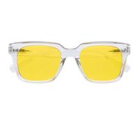 OPULIZE ERA Sunglasses for Women Men, Oversized Rectangular Frame with Spring Hinges, Polarised Yellow Tinted Lens With UV400 Protection,Anti-reflective & Anti-Glare, Clear (Pack of 1)