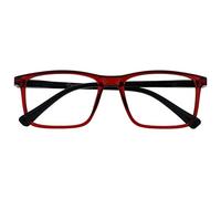 OPULIZE INK Reading Glasses - Large Rectangular Frame - Spring Hinges - Scratch Resistant - Dark Red Black Arm - Mens Womens +2.50