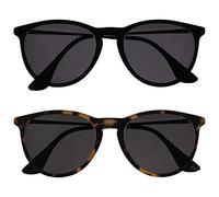 OPULIZE Jet Sunglasses 2 Pack Stylish Large Designer Frame Scratch Resistant Tinted Lens UV400 Protection Black Brown Mens Womens SS96-12