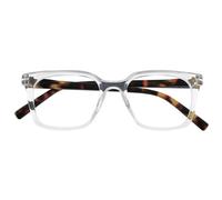OPULIZE KOI Reading Glasses - Large Rectangular Frame - Clear - Mens Womens - Spring Hinges - R50-C - +3.50