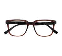 OPULIZE LEO Reading Glasses - Large Rectangular Frame - Brown - Black Arms - Mens Womens - Spring Hinges - R55-2 - +2.00