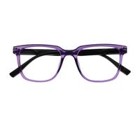 OPULIZE LEO Reading Glasses - Large Rectangular Frame - Purple - Black Arms - Mens Womens - Spring Hinges - R55-5 - +1.50