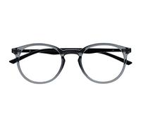 OPULIZE MET Blue Light Blocking Reading Glasses for Women & Men, Slim Round Frame, Scratch-Resistant Lenses with Spring Hinges, Anti-Reflective Computer Glasses, Grey, Pack of 1 with 1 Pouch