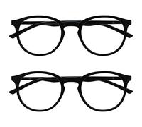 OPULIZE MET Blue Light Blocking Reading Glasses for Women Men, Slim Round Frame with Scratch Resistant and Spring Hinges, Computer Glasses with Anti-Reflective, Black +3.5 (Pack of 2)