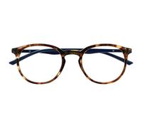 OPULIZE Met - Reading Glasses Blue Light Blocking Slim Round Frame Scratch Resistant Spring Hinges Improve Sleep Computer Gaming Anti-Reflective Brown Tortoiseshelll Mens Womens B60-2 +2.00