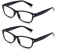 OPULIZE NET Reading Glasses for Women Men - Value 2 Pack - Vintage Inspired Square Frame with Iconic Front Detail - Scratch Resistant Lenses - Blue +2.00