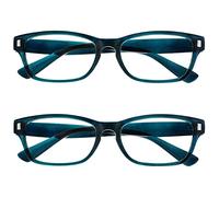 OPULIZE NET Reading Glasses for Women Men - Value 2 Pack - Vintage Inspired Square Frame with Iconic Front Detail - Scratch Resistant Lenses - Turquoise +3.50