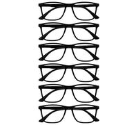 OPULIZE NYX Blue Light Blocking Reading Glasses - Anti-Glare Computer and Gaming Eyewear - 6 Pack - UV and Eyestrain Protection - Rectangular Frame - Black - Men Women - + 2.50