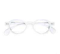 OPULIZE OCA Reading Glasses - Modern Retro Round Frame - Shiny White - Mens Womens - Spring Hinges - R54-W - +2.50