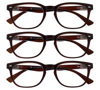 OPULIZE ORA Reading Glasses for Men Women - 3 Pack - Designer Style Rounded Frame - Scratch Resistant Lens - Spring Hinges - Brown +1.50