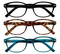 OPULIZE Reading Glasses Special 3 Pack Mix Offer Sea Blue Brown Tortoiseshell Black Womens Mens RRR76-123 +1.50